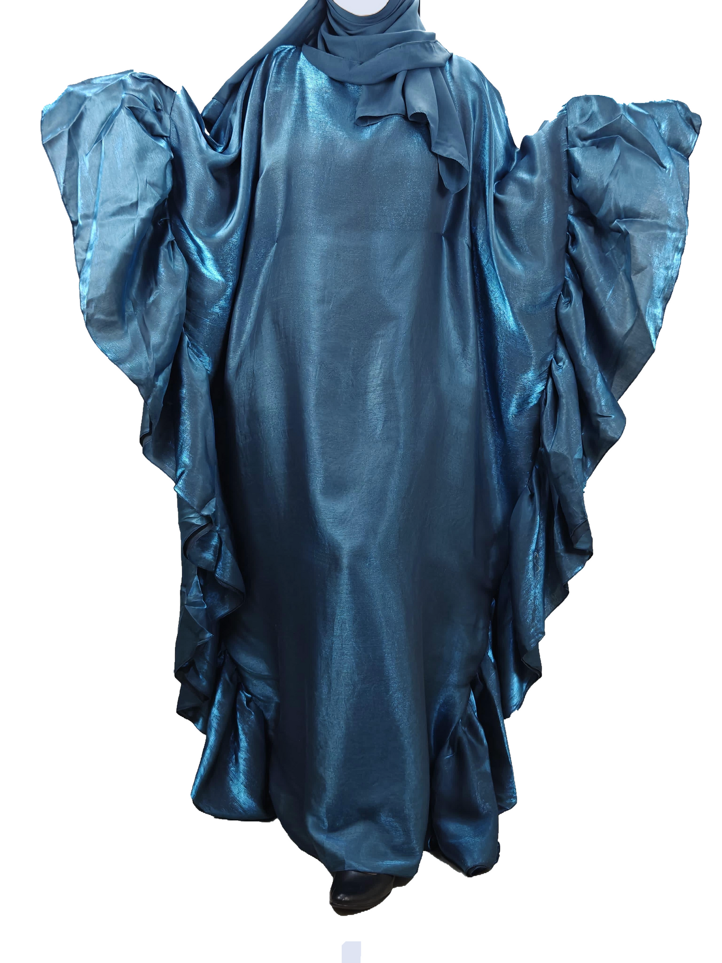 Royal Blue Farasha Abaya - Crafted from Rotana Fabric, Made in Dubai