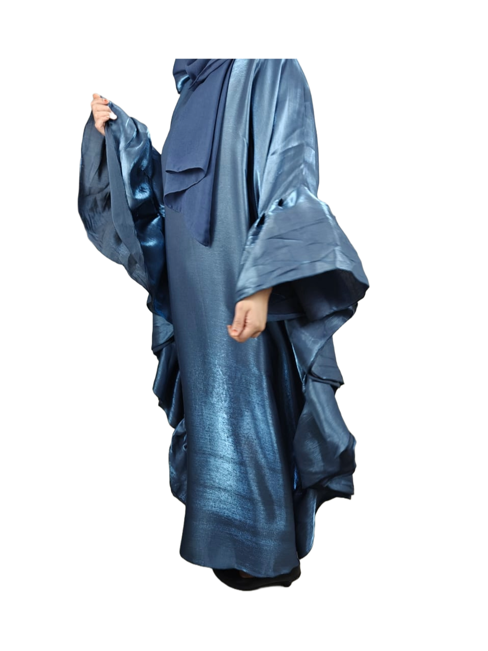 Blue Farasha Abaya - Crafted from Rotana Fabric, Made in Dubai