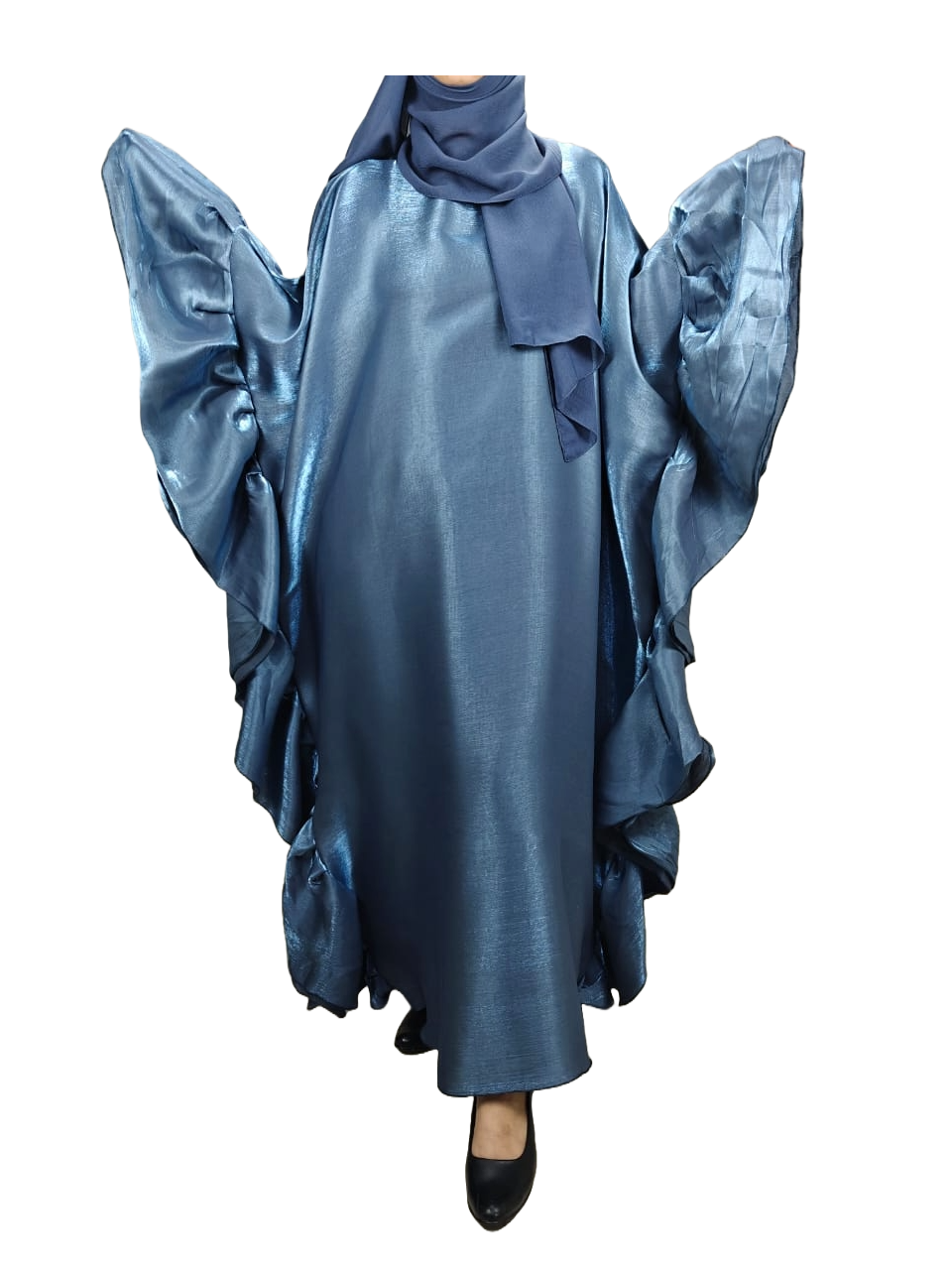 Blue Farasha Abaya - Crafted from Rotana Fabric, Made in Dubai