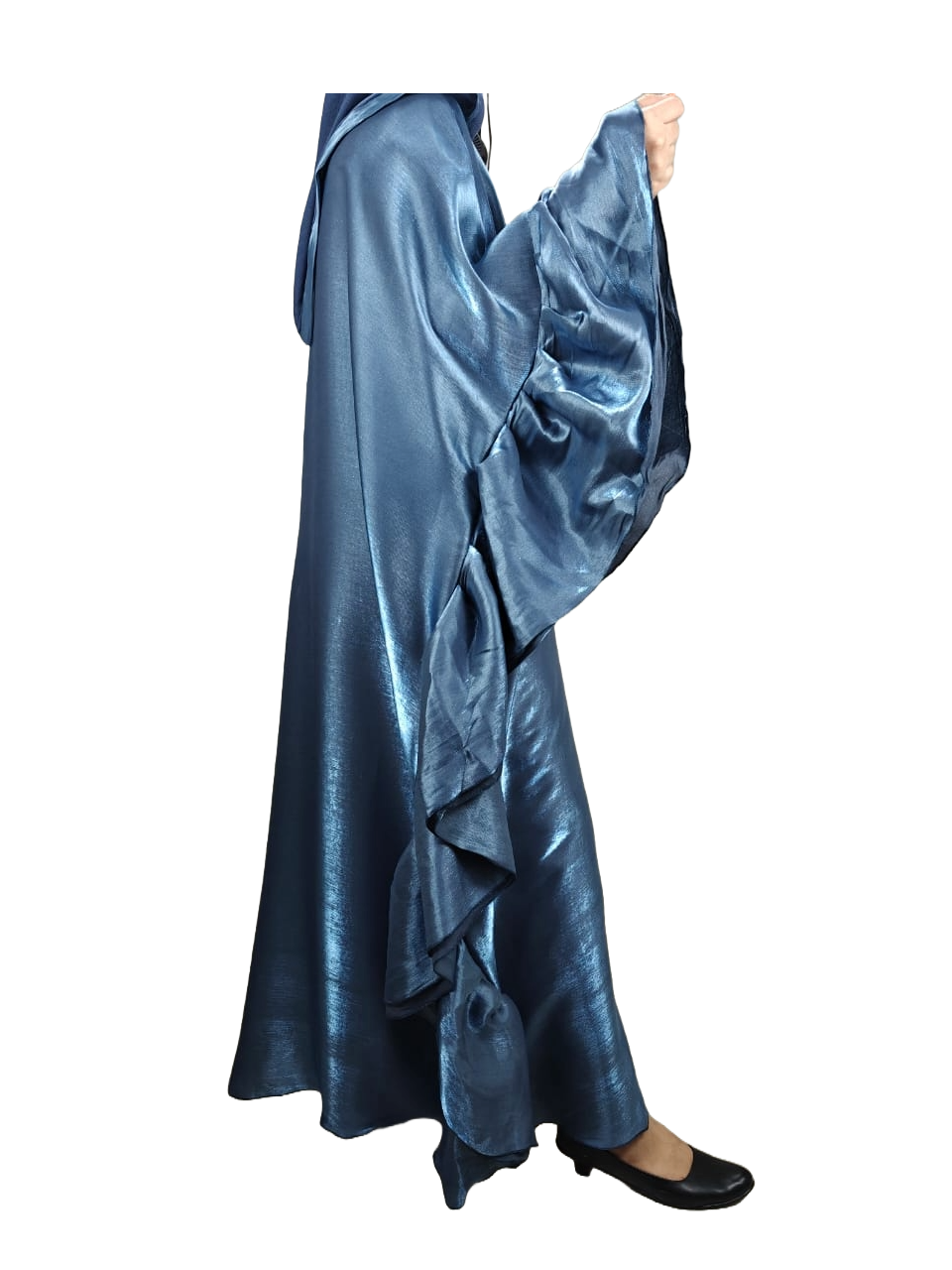 Blue Farasha Abaya - Crafted from Rotana Fabric, Made in Dubai