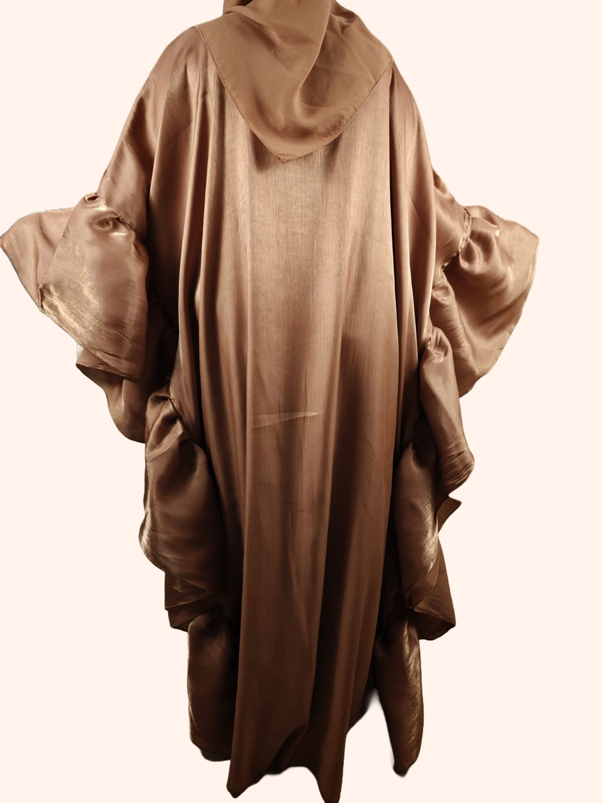 Rose Gold Farasha Abaya - Crafted from Rotana Fabric, Made in Dubai