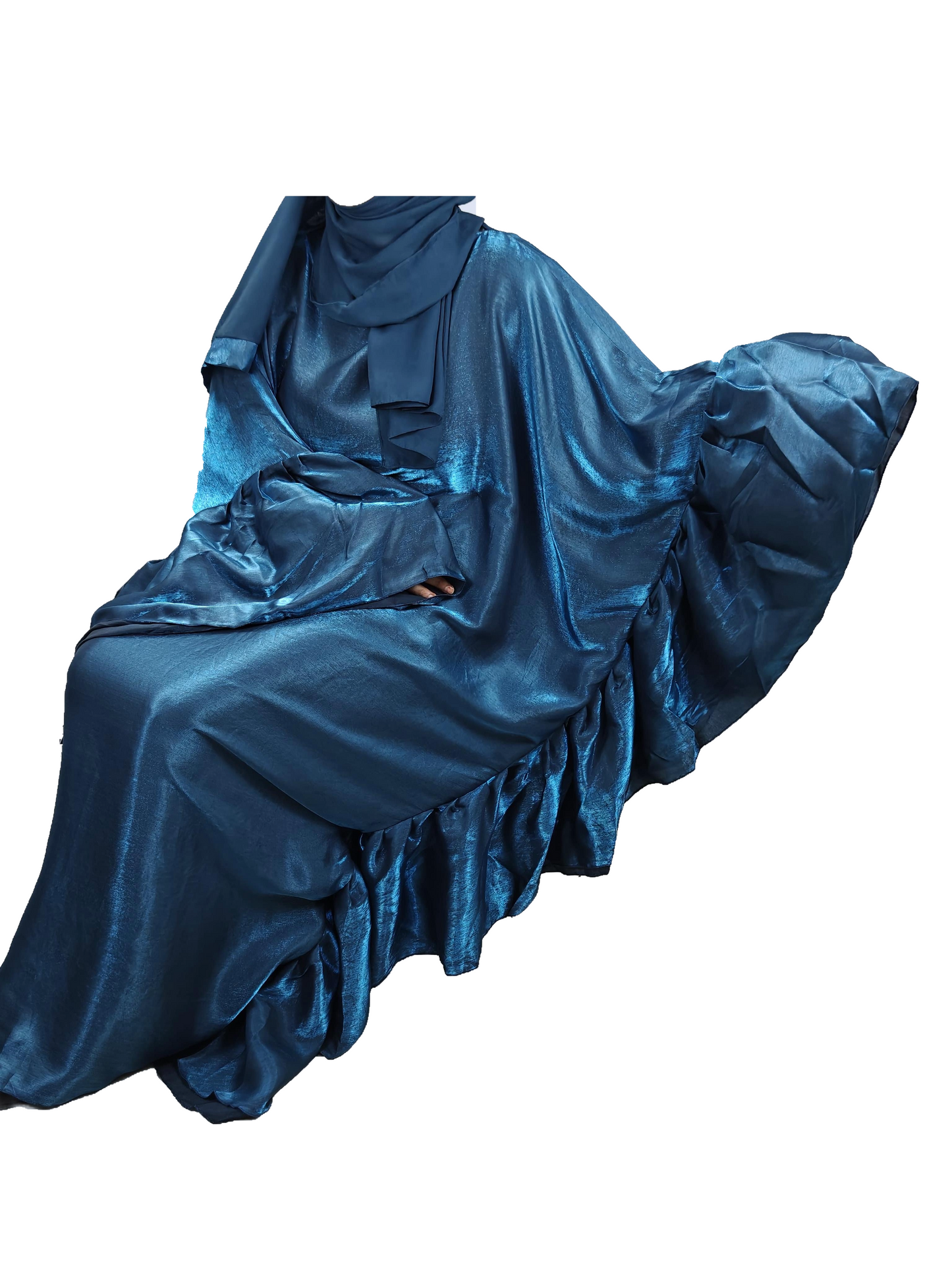 Royal Blue Farasha Abaya - Crafted from Rotana Fabric, Made in Dubai